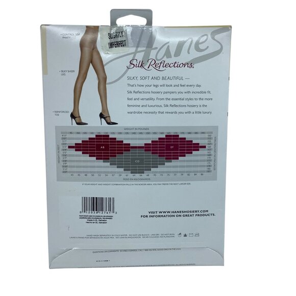 Hanes Silk Reflections Silky Sheer Control Top Pantyhose Style 718 CD Imperfect - Picture 3 of 5